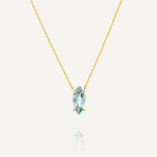 Aqua Marine Marquise Necklace