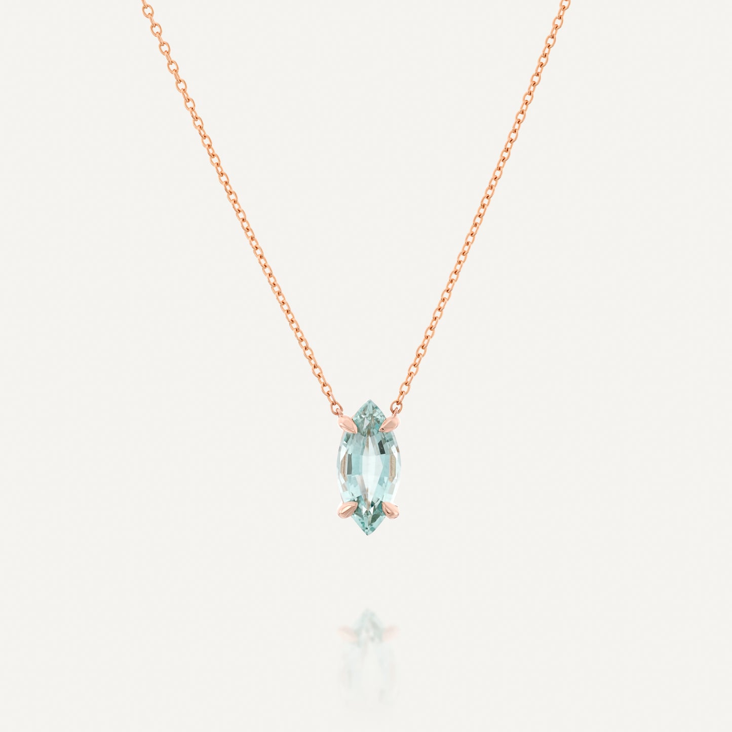 Aqua Marine Marquise Necklace