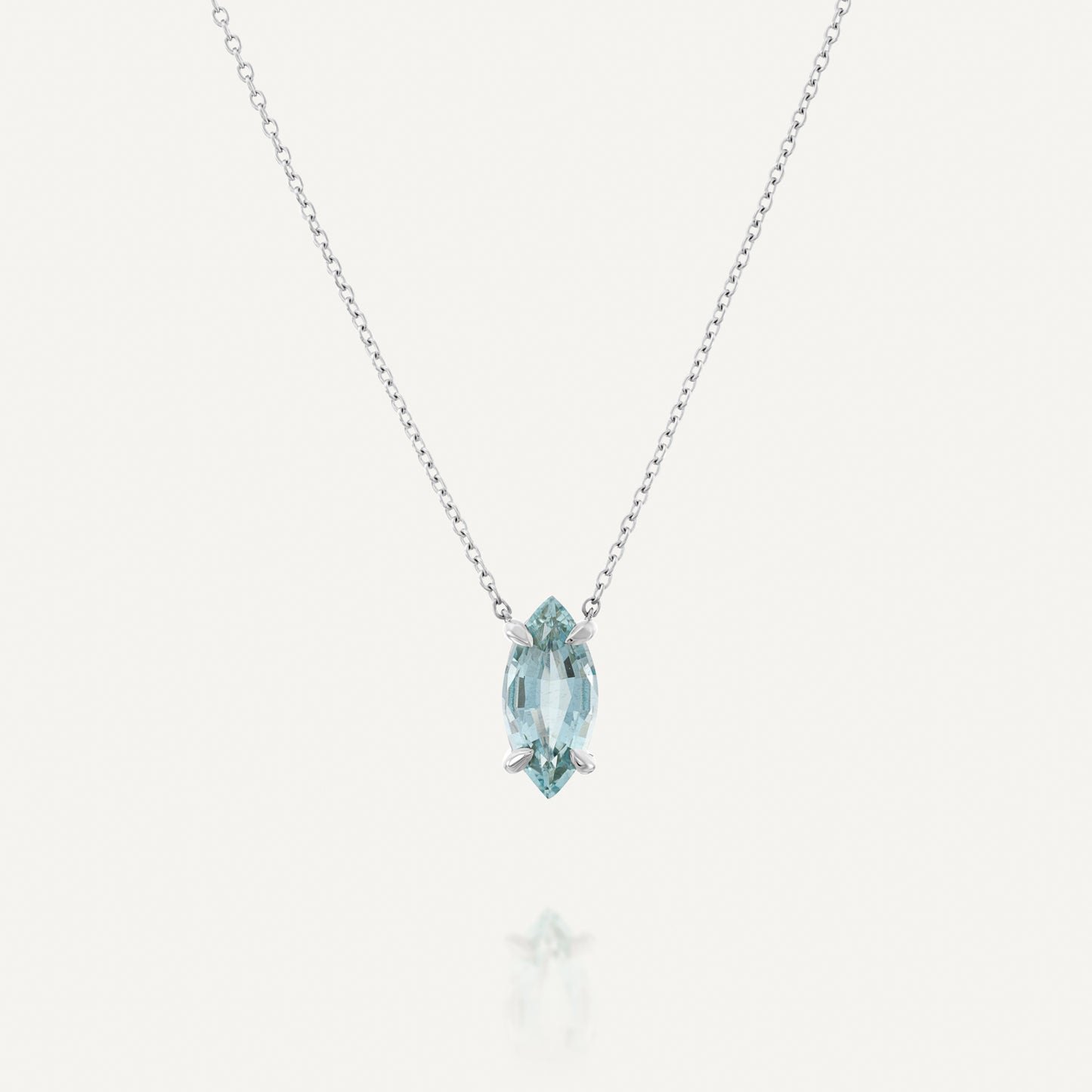 Aqua Marine Marquise Necklace