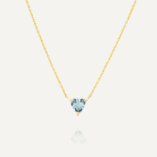 Aqua Marine Trilliant Necklace