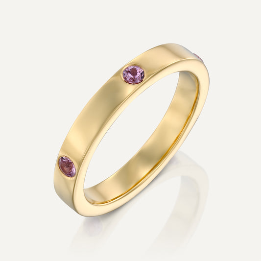 Five Pink Sapphires Band