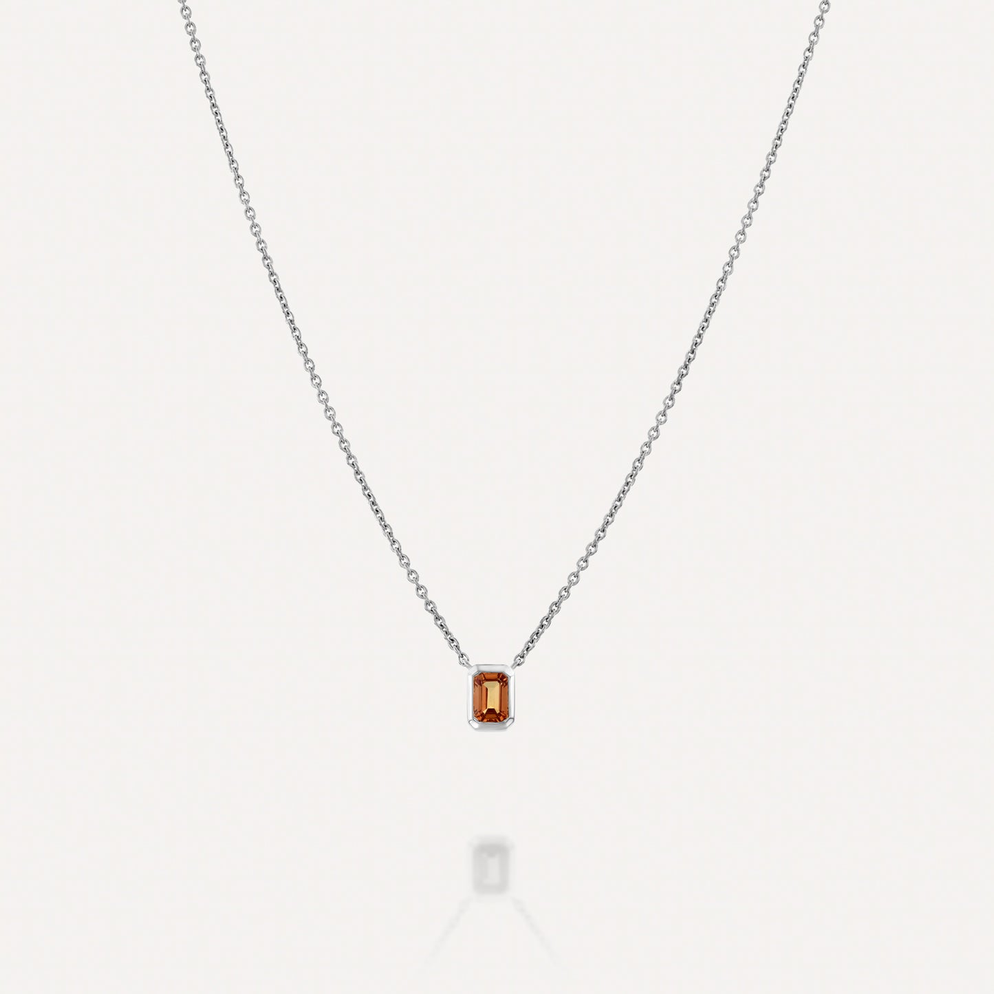 Orange Emerald Pendant Necklace