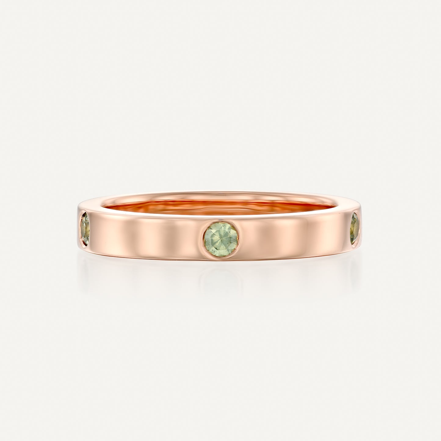 Five Green Sapphires Band