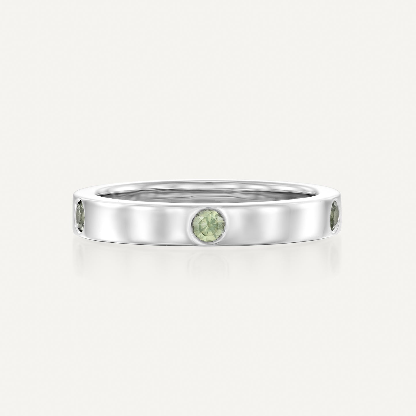 Five Green Sapphires Band