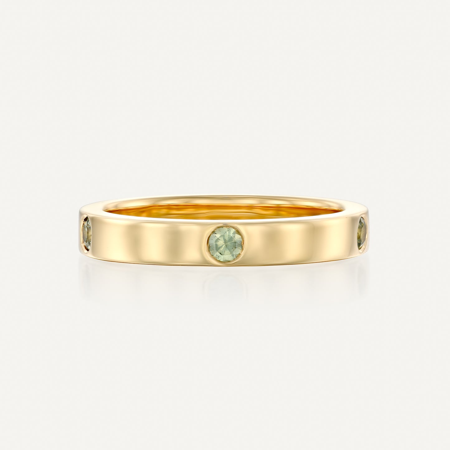 Five Green Sapphires Band