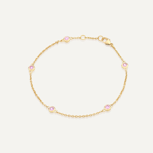 Five Pink Stones Bracelet