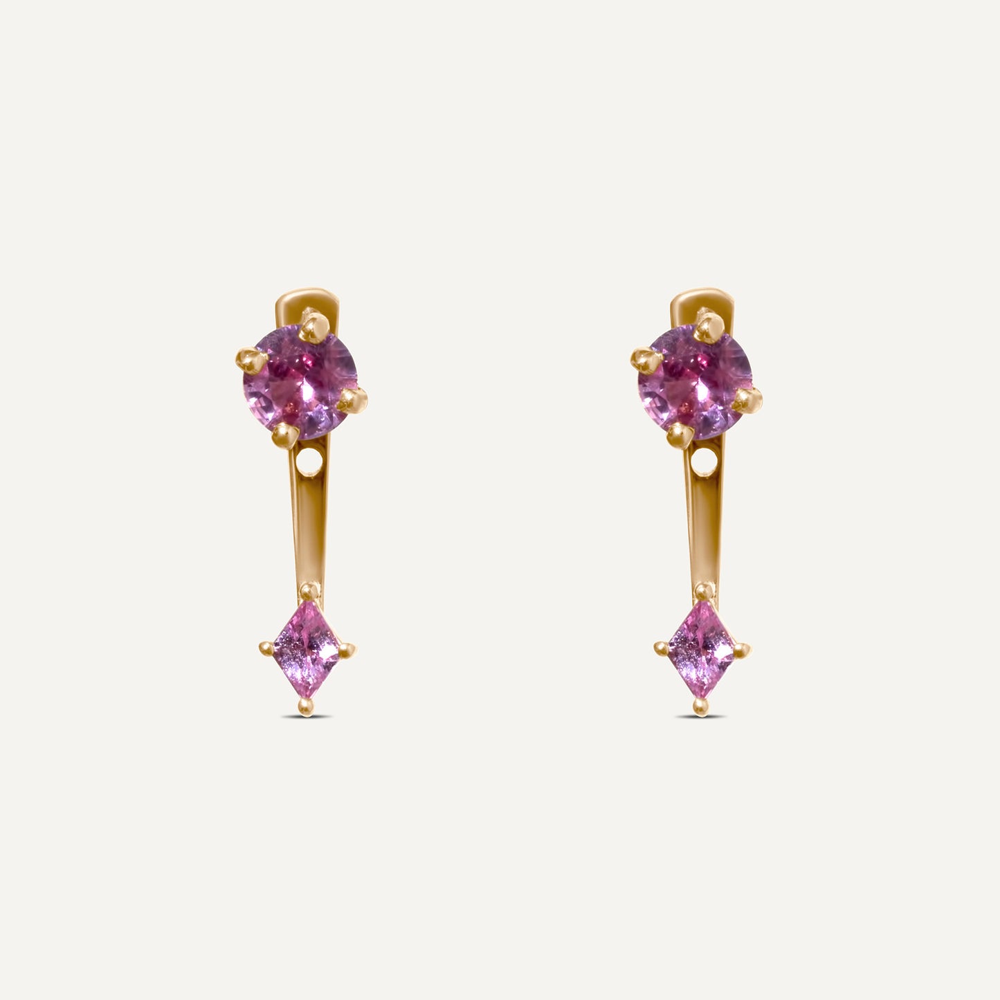 Poly Pink Sapphire Studs