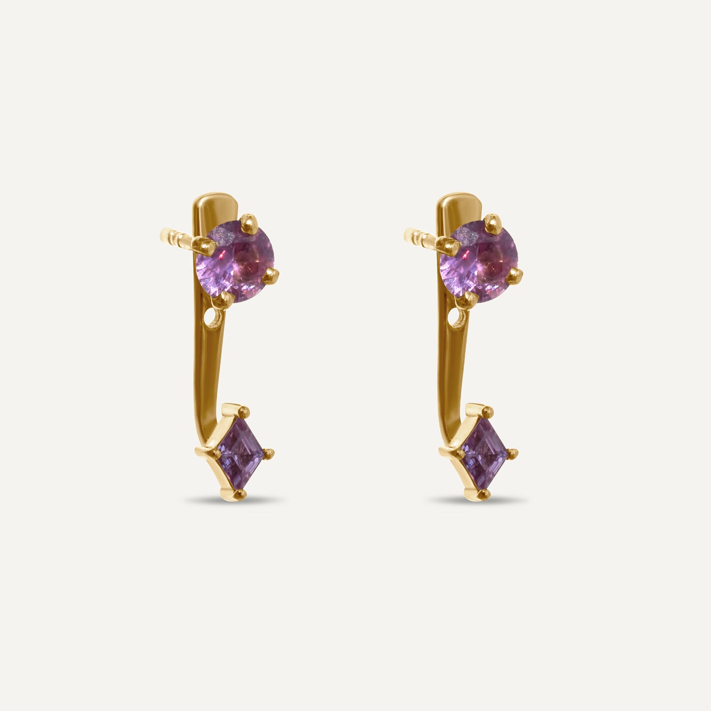 Poly Pink Sapphire Studs