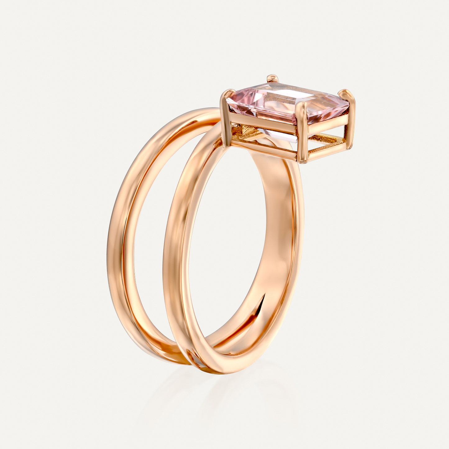 Morganite Spiral Ring