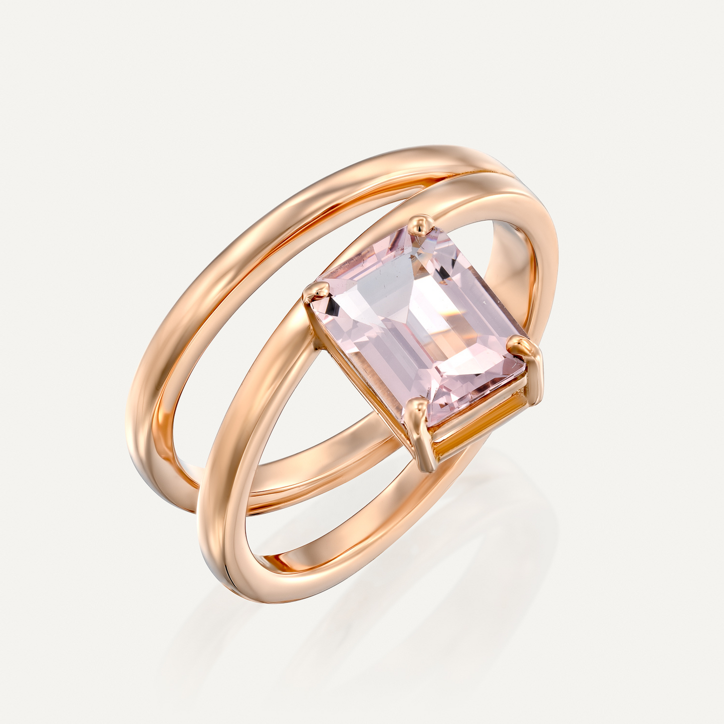 Morganite Spiral Ring