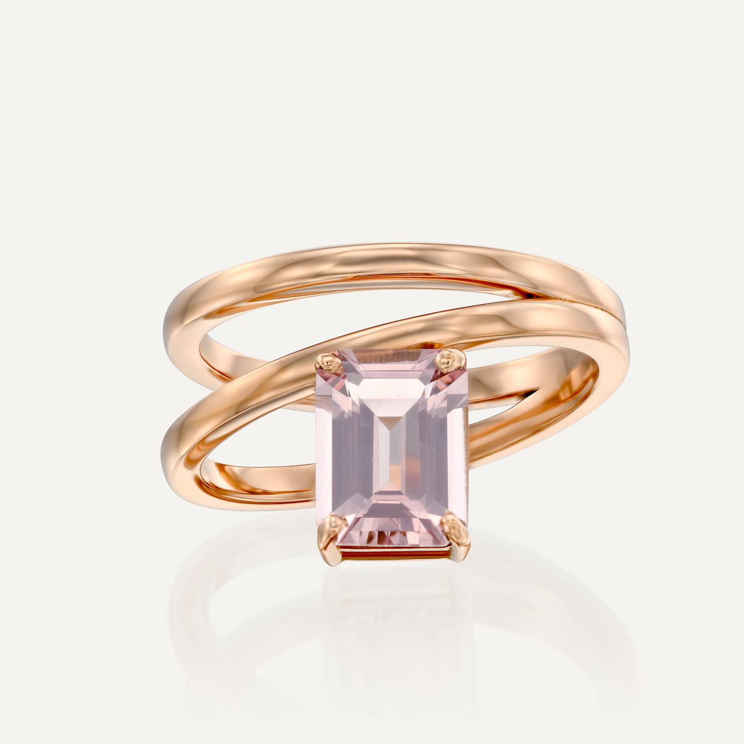 Morganite Spiral Ring