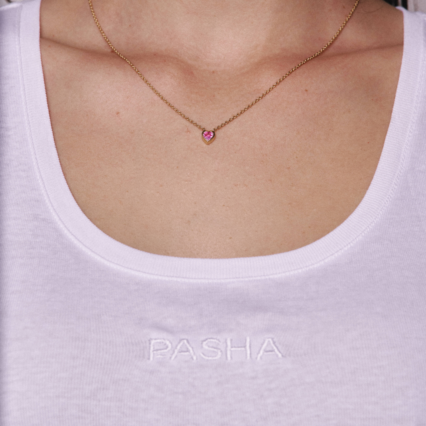 Pink Heart Pendant Necklace