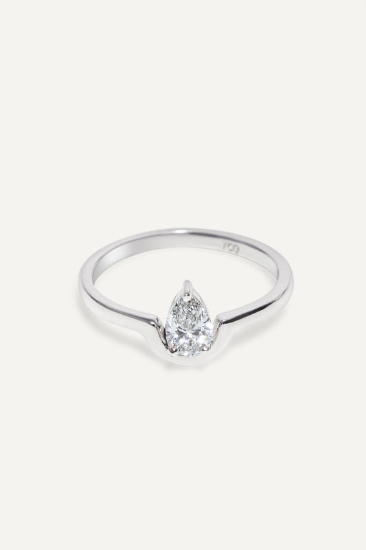 Nestled pear shape ring